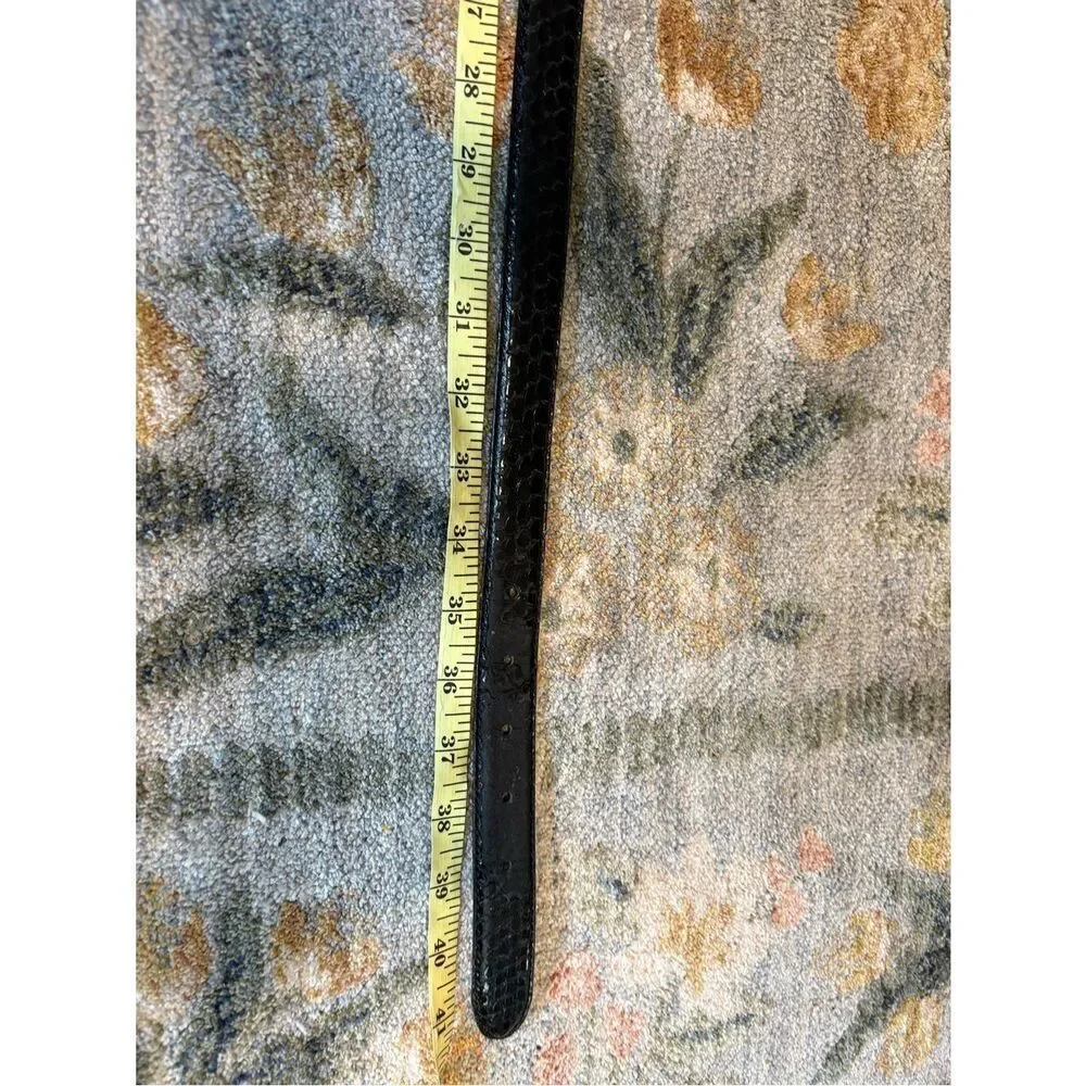 Genuine snakeskin Leather Black Belt 38 Vintage Flaw Alfani